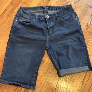 🌺Knee length blue denim stretch pants